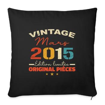 Mars 2015 anniversaire 2015 légendes Mars - Housse de coussin décorative 45 x 45 cm - noir - Devant
