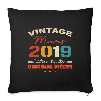 Mars 2019 anniversaire 2019 légendes Mars - Housse de coussin décorative 45 x 45 cm - noir - Devant