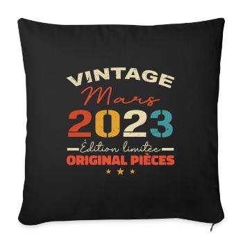 Mars 2023 anniversaire 2023 légendes Mars - Housse de coussin décorative 45 x 45 cm - noir - Devant
