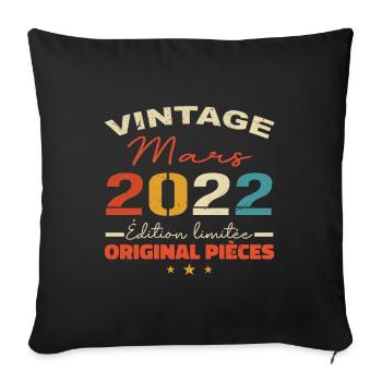 Mars 2022 anniversaire 2022 légendes Mars - Housse de coussin décorative 45 x 45 cm - noir - Devant