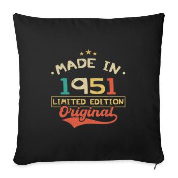 Baujahr 1951 | Limitierte Auflage 1951 | Original - Sofakissenbezug 45 x 45 cm - Schwarz - Vorne