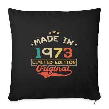 Jahrgang 1973 | Limitierte Auflage 1973 - Sofakissenbezug 45 x 45 cm - Schwarz - Vorne