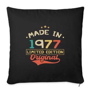 Made in 1977 | Limited Edition 1977 | Original - Housse de coussin décorative 45 x 45 cm - noir - Devant
