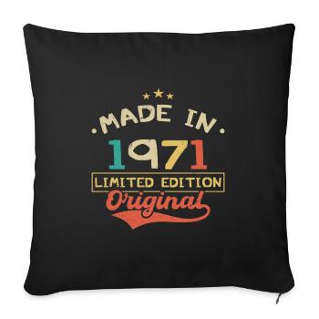 Made in 1971 | Limited Edition 1971 | Original - Sofa pillowcase 17,3'' x 17,3'' (45 x 45 cm) - black - Front