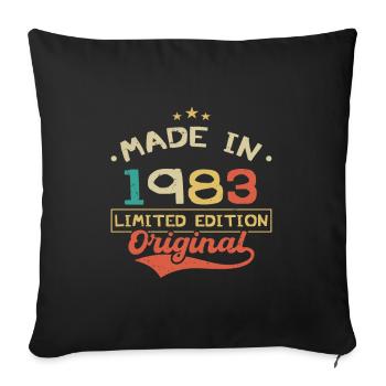 Made in 1983 | Limited Edition 1983 - Sofa pillowcase 17,3'' x 17,3'' (45 x 45 cm) - black - Front