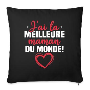 J ai la meilleure maman du monde - Housse de coussin décorative 45 x 45 cm - noir - Devant