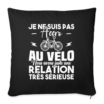 Je ne suis pas accro au vélo - Housse de coussin décorative 45 x 45 cm - noir - Devant