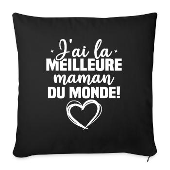 J ai la meilleure maman du monde - Housse de coussin décorative 45 x 45 cm - noir - Devant