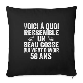 Voici À Quoi Ressemble Un Beau Gosse De 58 ans - Housse de coussin décorative 45 x 45 cm - noir - Devant