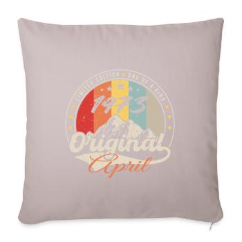 April 1973 Cadeau D'anniversaire April 1973 Vintag - Housse de coussin décorative 45 x 45 cm - taupe clair - Devant