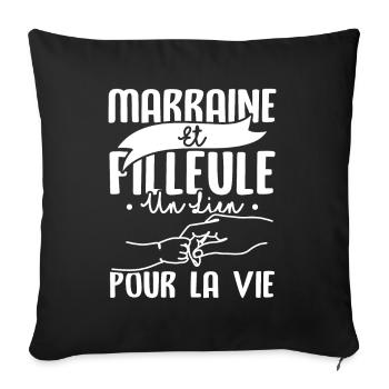 Marraine et filleule - Housse de coussin décorative 45 x 45 cm - noir - Devant