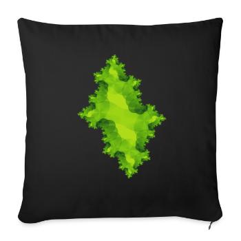Fractal Green - Sofa pillowcase 17,3'' x 17,3'' (45 x 45 cm) - black - Front