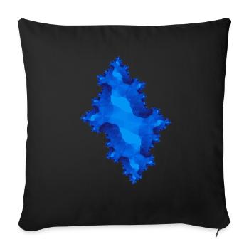 fractal blue - Sofa pillowcase 17,3'' x 17,3'' (45 x 45 cm) - black - Front
