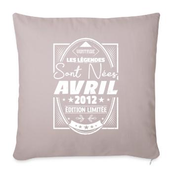 Avril 2012 - Housse de coussin décorative 45 x 45 cm - taupe clair - Devant