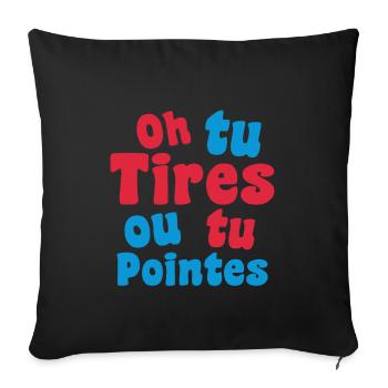 Cadeau pétanque tireur drole joueur pétanque fan - Housse de coussin décorative 45 x 45 cm - noir - Devant