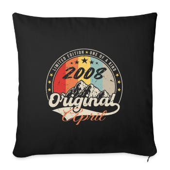 Avril 2008 Cadeau D'anniversaire Avril 2008 Vintag - Housse de coussin décorative 45 x 45 cm - noir - Devant
