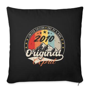 Avril 2010 Cadeau D'anniversaire Avril 2010 Vintag - Housse de coussin décorative 45 x 45 cm - noir - Devant