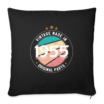 Geburtstagsgeschenk 1955 Frauen | Jahrgang 1955 - Sofakissenbezug 45 x 45 cm - Schwarz - Vorne