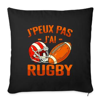 Je Peux Pas J'ai Rugby - Housse de coussin décorative 45 x 45 cm - noir - Devant