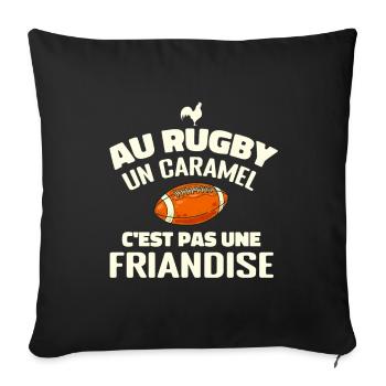 Rugby Humour, Passionné de Rugby, Fan de Rugby - Housse de coussin décorative 45 x 45 cm - noir - Devant