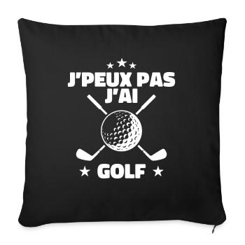 J'peux Pas J'ai Golf - Housse de coussin décorative 45 x 45 cm - noir - Devant