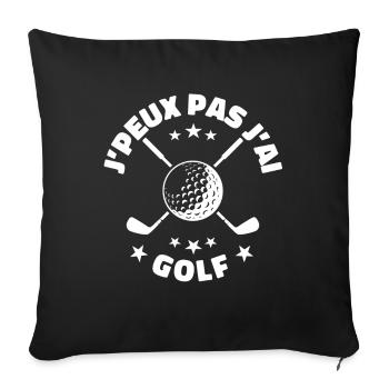 J'peux pas j'ai golf | GOLF SPORT - Housse de coussin décorative 45 x 45 cm - noir - Devant