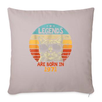 Die Legenden wurden 1971 geboren Jubiläumsgeschenk - Sofakissenbezug 45 x 45 cm - helles Taupe - Vorne