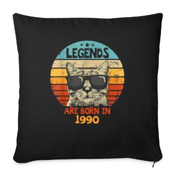 Les légendes sont nées en 1990 Anniversaire Cadeau - Housse de coussin décorative 45 x 45 cm - noir - Devant