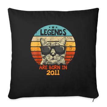 Les légendes sont nées en 2011 Anniversaire Cadeau - Housse de coussin décorative 45 x 45 cm - noir - Devant