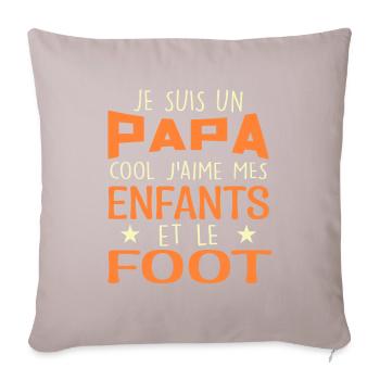 Je Suis Un Papa Cool J'aime Mes Enfants Et Le Foot - Housse de coussin décorative 45 x 45 cm - taupe clair - Devant