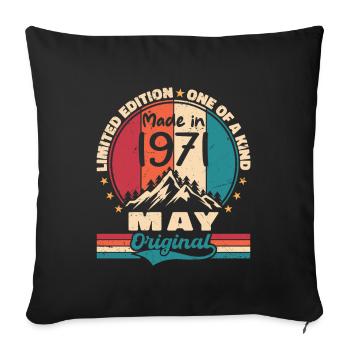 Mai 1971 Geburtstag Mai 1971 Original Mai Geschenk - Sofakissenbezug 45 x 45 cm - Schwarz - Vorne