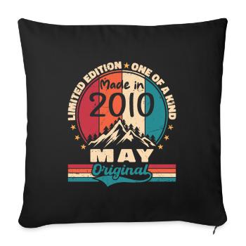 May 2010 Birthday May 2010 Original May Gift - Sofa pillowcase 17,3'' x 17,3'' (45 x 45 cm) - black - Front