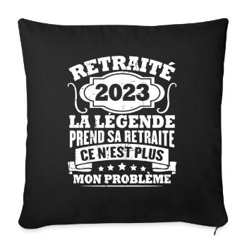 Humour Cadeau Retraité 2023, Retraité En 2023 - Housse de coussin décorative 45 x 45 cm - noir - Devant