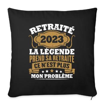 Humour Cadeau Retraité 2023, Retraité En 2023 - Housse de coussin décorative 45 x 45 cm - noir - Devant