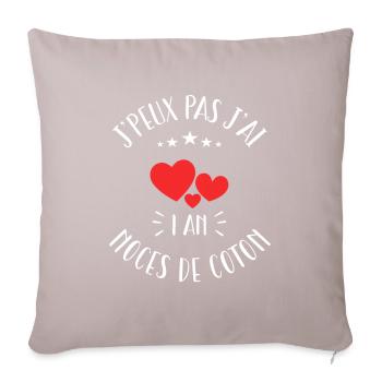Je Peux Pas J'ai Noces De Coton - Housse de coussin décorative 45 x 45 cm - taupe clair - Devant
