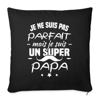 Je ne suis pas parfait mais je suis un super papa - Housse de coussin décorative 45 x 45 cm - noir - Devant