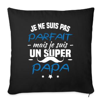 Je ne suis pas parfait mais je suis un super papa - Housse de coussin décorative 45 x 45 cm - noir - Devant
