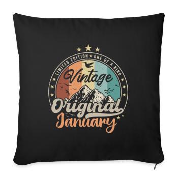 Né en Janvier Cadeau D'anniversaire - Housse de coussin décorative 45 x 45 cm - noir - Devant
