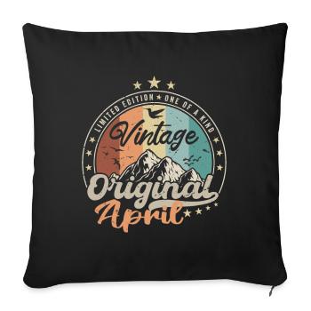 Né en Avril Cadeau D'anniversaire - Housse de coussin décorative 45 x 45 cm - noir - Devant