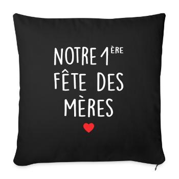 Fête des mères Première fête des mères Mère Fils - Housse de coussin décorative 45 x 45 cm - noir - Devant