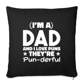 J’adore les jeux de mots | Hommes | Blague de Papa - Housse de coussin décorative 45 x 45 cm - noir - Devant