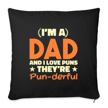 Papa Pun - Sofa pillowcase 17,3'' x 17,3'' (45 x 45 cm) - black - Front