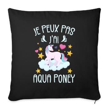 Je Peux Pas J'ai Aqua Poney - Housse de coussin décorative 45 x 45 cm - noir - Devant