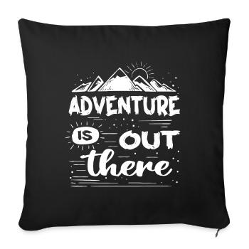 Camping Cadeau Campfire Tents Trip - Sofa pillowcase 17,3'' x 17,3'' (45 x 45 cm) - black - Front
