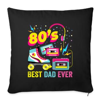 80s Dad 1980s Fashion Eighties Fathers Day 80's - Housse de coussin décorative 45 x 45 cm - noir - Devant
