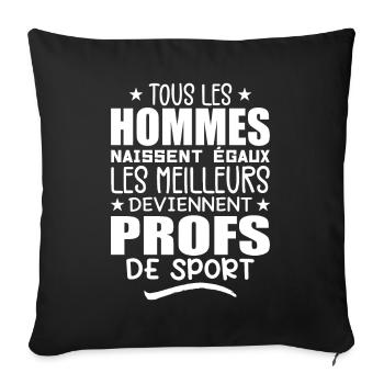 Les Meilleurs Hommes Deviennent Profs De Sport - Housse de coussin décorative 45 x 45 cm - noir - Devant