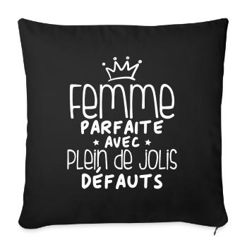 Femme parfaite avec plein de jolis défauts - Housse de coussin décorative 45 x 45 cm - noir - Devant