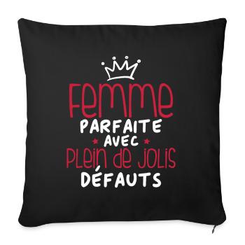 Femme parfaite avec plein de jolis défauts - Housse de coussin décorative 45 x 45 cm - noir - Devant