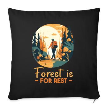 Forest Camping Mountain Holidays - Sofa pillowcase 17,3'' x 17,3'' (45 x 45 cm) - black - Front