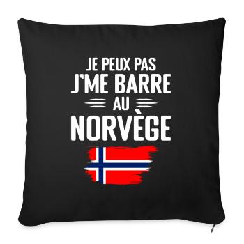 Je Peux Pas J'me Barre Au Norvège - Housse de coussin décorative 45 x 45 cm - noir - Devant